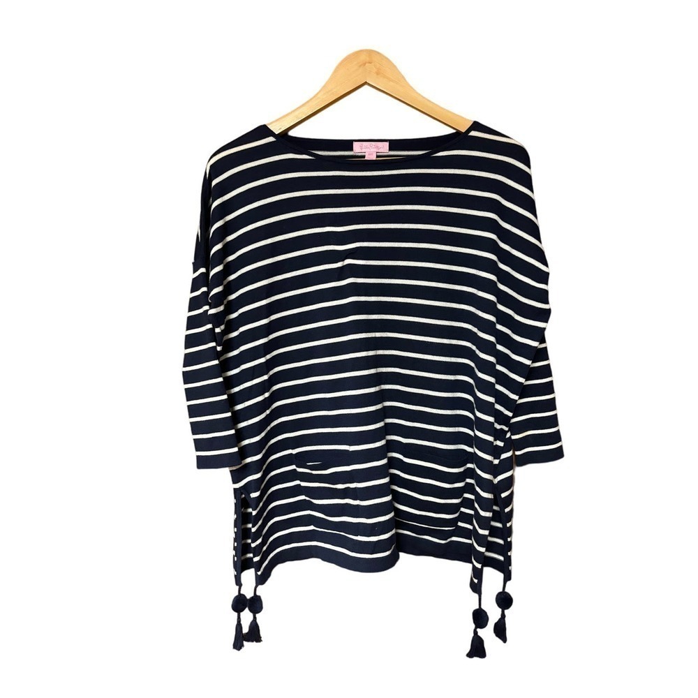 Lilly Pulitzer nautical striped dolman fitted 3/4 length sleeves top size XXS - Picture 3 of 10